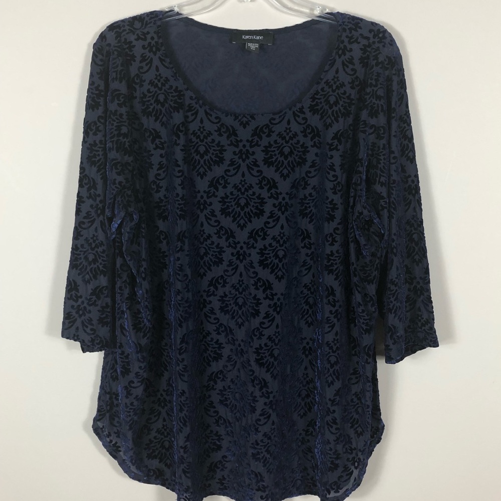 Karen Kane Velvet Burnout Top